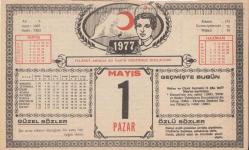 1 Mayıs 1977 - Kızılay Takvim Yaprağı