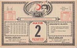 2 Mayıs 1977 - Kızılay Takvim Yaprağı
