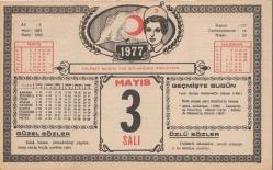 3 Mayıs 1977 - Kızılay Takvim Yaprağı