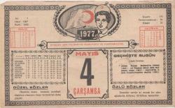 4 Mayıs 1977 - Kızılay Takvim Yaprağı