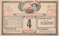 4 Mayıs 1977 - Kızılay Takvim Yaprağı