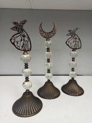 Muazzam Kristal Detaylı Mevlevi 3'lü Alem Seti