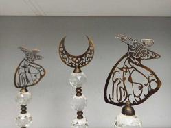 Muazzam Kristal Detaylı Mevlevi 3'lü Alem Seti