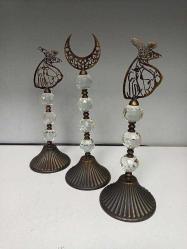 Muazzam Kristal Detaylı Mevlevi 3'lü Alem Seti