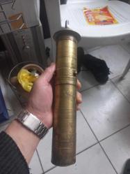 Ay yıldız damgalı pirinçten mamül büyük boy kahve değirmeni,