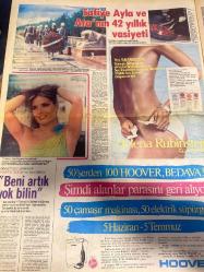 HAFTA SONU GAZETESİ DOĞUM GÜNÜ HEDİYESİ  ( Turkish Newspaper ) - 13 HAZİRAN 1980 -TAM TAKIM 12 SAYFADIR -Kadir İnanır – Canan Özbek – Selçuk Ural – Behiye Aksoy – Ahmet Özhan – Günhan – Mehmet Ali Canbek – Belma Kaba – Gökben – Müjde Ar – Tatlıses – Billy – Safiye Ayla – Ata – Helena Rubinstein – Gönül Yazar – Zeki Müren – Bahar Erdeniz – Engin – Fikret Hakan – Bakan Bey – Arzu Okay – Diskotek Leyla – Bastıbacak – Bizimkiler Kadir İnanır evleniyor – Gelin adayı sosyete terzisinin güzel kızı – Selçuk Ural’ın eski eşi Canan Özbek 3 yıldır Kadir’le beraber – Behiye Aksoy Ahmet Özhan aşkı dillerde – Sahnelerin pisliği 5 milyona temizlendi – Gökben’in uğursuz gelinliği – Müjde Ar Tatlıses’i kapı dışarı etti – Bu Bakırköylü’lerden korkulur – Ömrünün 5 yılı gitti – Amerika’da gençlik aşısı – Zengin ve yoksul’un Billy’si evlendi – Artık kartlaşıyorum – Safiye Ayla ve Ata’nın 42 yıllık vasiyeti – Beni artık yok bilin – Gitti paracıklar – Bahar Erdeniz haklı çıktı – Engin alkış topluyor –Meral O