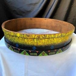 Dekoratif El Boyamalı Ahşap Elek