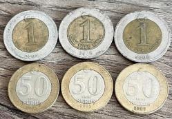 2005-2006 Yılları 1 Ytl - 50 Yeni Kuruş Lotu