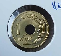 (delikli)  1951  1 kuruş  NOKTALI    Çil +  Nadir