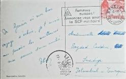Kartpostal - GENEVE (1950, Suadiye, İstanbul adresli)
