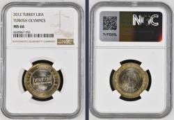 2012 1 Lira  Türkçe Olimpiyatlar NGC MS 66