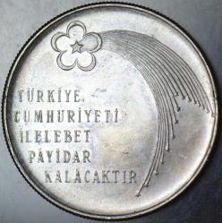 CUMHURİYET'İN 100. YILI 100 LİRA 1973 GÜMÜŞ 21,7 gr. ÇİL(-)