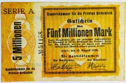 Almanya Asırlık Banknot 5 Milyon Mark.. ((1923))