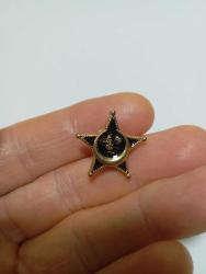 Yeni minyatür Çanakkale yıldızı siyah mineli yaka rozeti