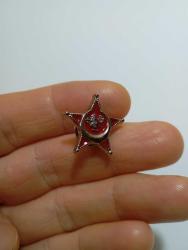 Yeni minyatür Çanakkale yıldızı kırmızı mineli yaka rozeti