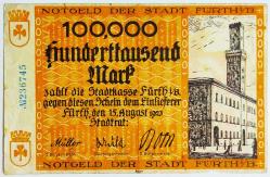 Almanya Asırlık Banknot 100.000 Mark.. ((1923))