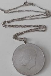 1960 İHTİLAL PARASI ON LİRA GÜMÜŞ HAKİMİYET MİLLETİNDİR İBARELİ GÜMÜŞ ZİNCİRLİ ORİJİNAL KOLYE 3C1RRR1 ÇOK NADİR