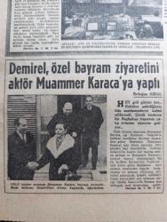 Hürriyet Gazetesi - Turkish Newspaper - 24 Aralık 1968 - büyük denemenin en mühim günü fotoğraf - Apollo 8 Ay etrafında dönüşe başlıyor - Bir balon Ay'a gitmiş diyorlar Bir hafta sonra dövecekmiş ancak 17. Asrın bir ninnisi bugün gerçek oluyor - İnce Memed'in devamını Yaşar Kemal Hürriyet için yazdı - kalp nakli için bekleyen alıcı hasta Refik Kum öldü - Süleyman Demirel özel Bayram ziyaretini aktör Muammer Karaca'ya yaptı fotoğraf - yakında Paris'te bindallı elbiselerden bir sergi açılacak - İstanbul Ankara İzmir Radyosu Programı - Gönül Avcısı yazan ve çizen Faruk Geç - Tarkan Honoriva'nın yüzüğü yazan ve çizen Sezgin Burak - oğlunun idamından haberi olmayan Hasan Polatkan'ın annesi Hacı Gülsüm Polatkan öldü - 3 Amerikalı astronot Frank Borman James Lovell ve William Anders tehlikeli yolculuğun ilk kademesini bitirdi fotoğraf - Amerikalı 3 astronotun Cape Kennedy'den havaalanıştan Pasifik'e inişe kadar 147 saat sürecek yolculuğunun şeması - Belediye Başkanı Erdoğan Özlüşen