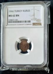 1 kuruş 1960 tarih  NGC Sertifikalı Çil