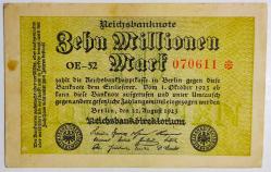 Almanya Asırlık Banknot 10 Milyon Mark.. ((1923))