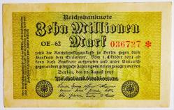 Almanya Asırlık Banknot 10 Milyon Mark.. ((1923))