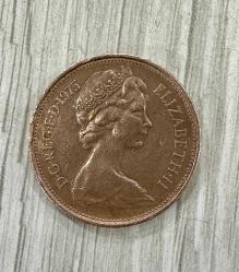 1975 Elizabeth ingiltere 2 new pence madeni para ÇT