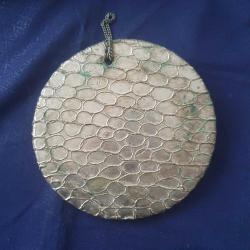 Gümüş Kaplama Nazarlık - Cam Nazar Boncuğu / Çiçek Dekorlu