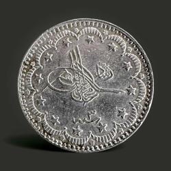 Orjinal 1327 Osmanlı 5 kuruş seri 3 gümüş madeni para ÇÇT