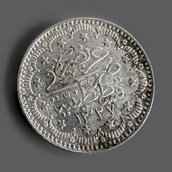 Orjinal 1327 Osmanlı 5 kuruş seri 3 gümüş madeni para ÇÇT