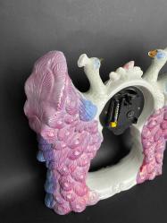 TAVUSKUŞU PORSELEN SAAT ESKİ 1970ler