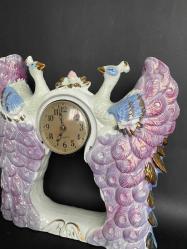 TAVUSKUŞU PORSELEN SAAT ESKİ 1970ler