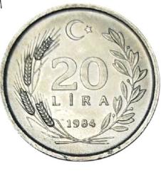 T.C. MADENİ 20 LİRA 1984! TEK YIL BASIM!!