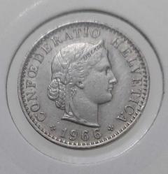1966 İSVİÇRE 20 İSVİÇRE FRANGI MADENİ PARASI 1M2QQ1 NADİRDİR