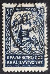 +++ YUGOSLAVYA KRALLIK FİSKAL , SLOVENYA  ÖZGÜRLÜK   1920     50P   - DAMGALI , HALİYLE