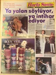 HAFTA SONU GAZETESİ DOĞUM GÜNÜ HEDİYESİ  ( Turkish Newspaper ) - 25 TEMMUZ 1980 -TAM TAKIM 12 SAYFADIR -Filiz Akın-Müjde Ar – Orhan Gencebay – Azize Gencebay – Zeki Müren – Prof. Ağanay – Şakir – Asıf Balıkadamları Derneği – Gönül Akyüz – Gökben – Ajda Pekkan – Fikret Hakan – Nalan – Tahir Meriç – Kadir İnanır – Nazan Özgü – Ahu Tuğba – Nihat – Tarkan Savaş – Türkan Şoray – Tarık Akan  Bal gibi aşk – Ya yalan söylüyor ya intihar ediyor – Şakir Bey günahsız avlar peşinde – Bu iftar sofraları oruç bozar – Bu yüz gülmeyi unuttu – Son pişmanlık bazen fayda verir – Ve Kadir su koyuverdi – Kaza yaptı adam öldürdü ve kurtuldu – Nefesi kuvvetli hoca – Görünmeyen adamın gözüyle – Sahnede bir garip kuş – Tatil yasak – Tarık Akan için zaman durdu  Müjde Ar Orhan Gencebay ikilisi şimdi herkesin dilinde – İkisinin de gözlerinde romantik bir sevgi huzur dolu bakışlar var – Orhan Gencebay’ın sevdiği ve saydığı kadın – Bir yıl önceki ilişki nasıl tazelendi – Azize Gencebay’a göre bu ilahi adalettir –