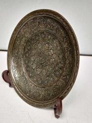 Antika Muazzam Kalem İşçilikli Osmanlı Bronz Tabak