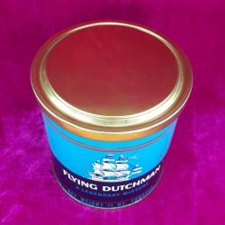 VINTAGE FLYING DUTCHMAN MADE IN HOLLAND SİLİNDİR FORMLU YELKENLİ GEMİ RESİMLİ BOŞ TENEKE KUTU