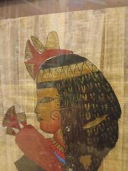 VINTAGE  KARIŞIK TEKNİK PAPİRÜS RESİM - ÇERÇEVELİ CAMLI