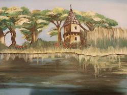 Edirne Adalet Kasrı ve Tunca Nehri Yağlıboya Tablo.Sanatçı İmzalı. 30 x 40