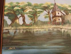 Edirne Adalet Kasrı ve Tunca Nehri Yağlıboya Tablo.Sanatçı İmzalı. 30 x 40