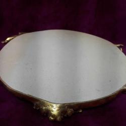 VINTAGE EROSLU OVAL FORMLU ALTIN VARAK ÇERÇEVELİ DUVAR AYNASI