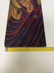 Antika Büyük El Boyama Ahşap İkona