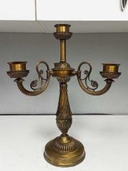 Antika Avrupa 4'lü Bronz Şamdan