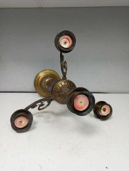 Antika Avrupa 4'lü Bronz Şamdan