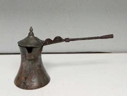 Antika Büyük Osmanlı Bakır Kahve Cezvesi