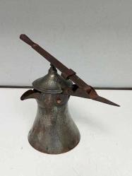 Antika Büyük Osmanlı Bakır Kahve Cezvesi