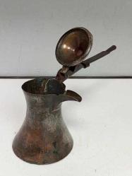 Antika Büyük Osmanlı Bakır Kahve Cezvesi