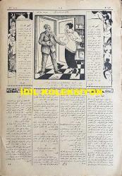 Osmanlıca Akbaba Mizah Dergisi-Gazetesi, Orijinal Dönem Basım, (Ottoman Magazine-Newspaper) - 26 Nisan 1923 - Sayı: 41 - Rumi: 26 Nisan 1339 - Hicri: 10 Ramazan 1341 - Karikatürist Ratip Tahir Burak'ın Çalışması: İttihatçıların Don Kişotu 