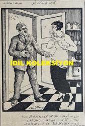 Osmanlıca Akbaba Mizah Dergisi-Gazetesi, Orijinal Dönem Basım, (Ottoman Magazine-Newspaper) - 26 Nisan 1923 - Sayı: 41 - Rumi: 26 Nisan 1339 - Hicri: 10 Ramazan 1341 - Karikatürist Ratip Tahir Burak'ın Çalışması: İttihatçıların Don Kişotu 