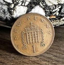 İngiltere 1971 Yılı 1 New Penny Koleksiyonluk * Kraliçe Elizabeth Görselli